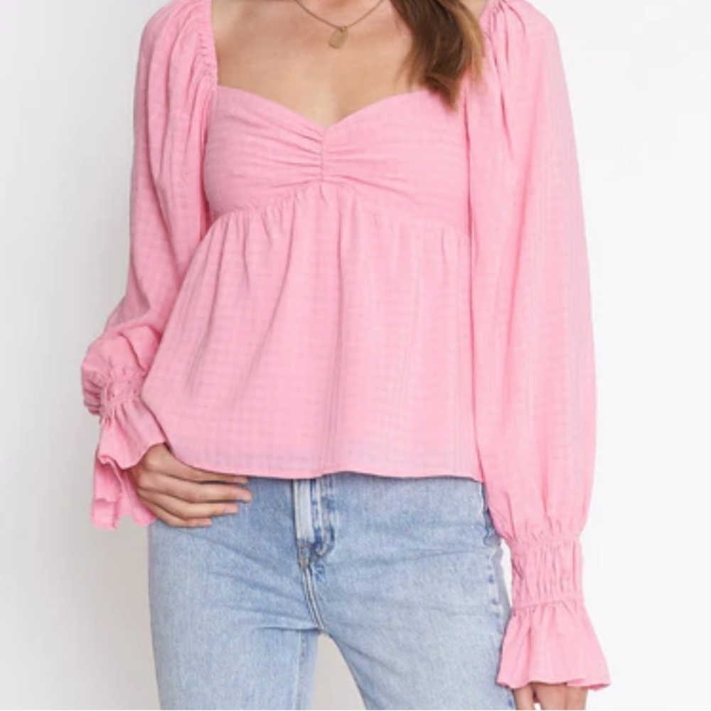 4SIENNA  Women’s  Babydoll Pink  Top Size M Cutout Back